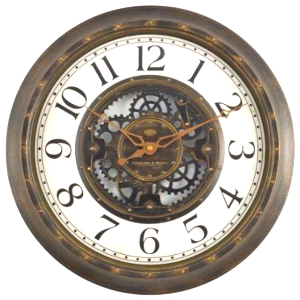 Vintage Industrial Aged Old World Style Decorative Mechanical Gear Wall Clock